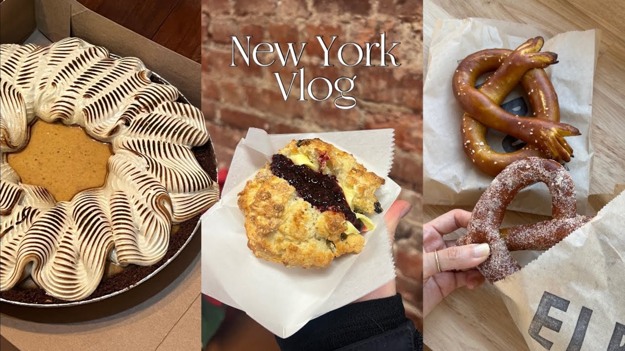 NY Vlog. 뉴욕 사는 빵순이와 함께하는 맛따라 빵따라. 뉴욕 신상 빵집 대방출. 뉴욕에서 맛보는 찐 아일랜드식 스콘. 빵집에서 만난 최애 음료. 제과명장님의 존맛탱 찹쌀떡