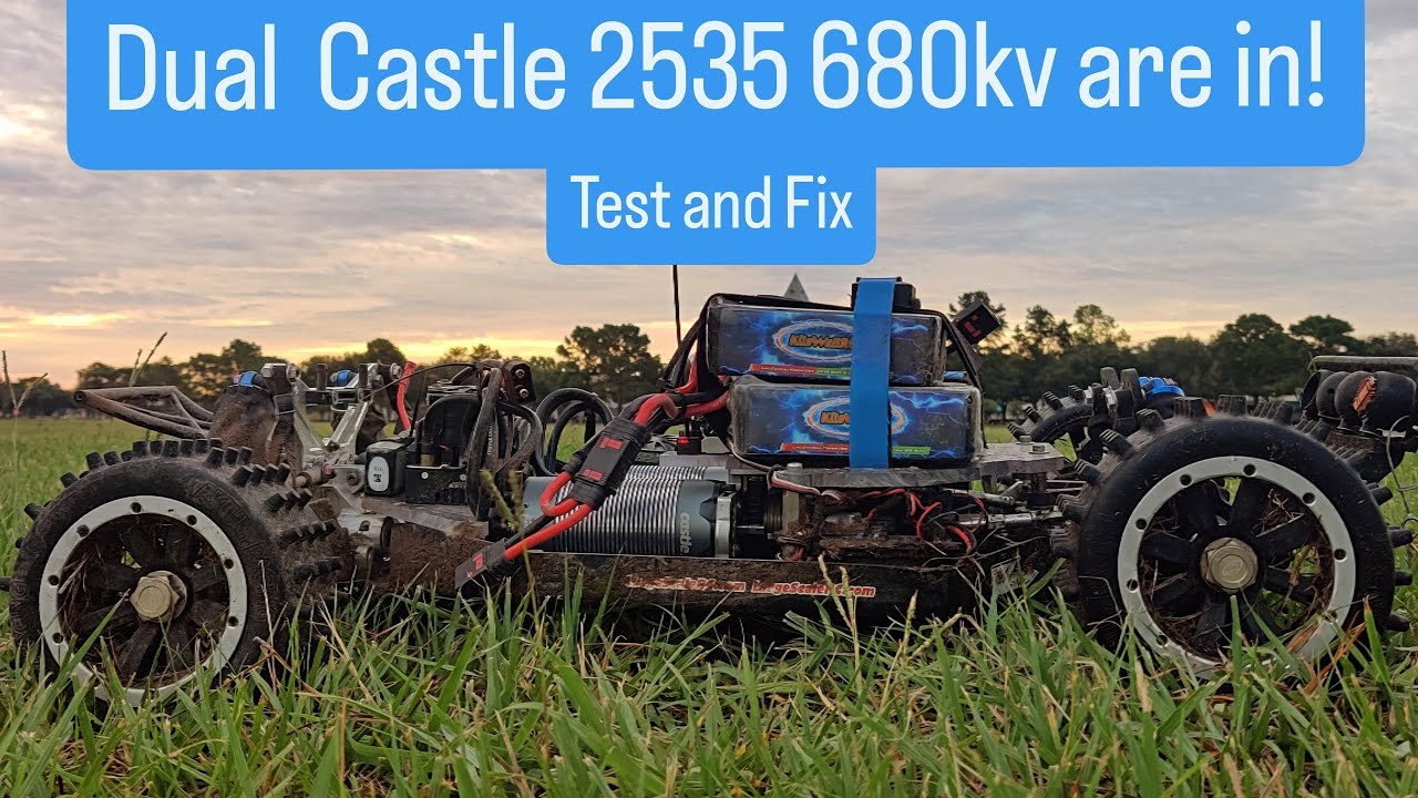 Dual motor Castle Creations 2535 680kv, first drive in the Losi 5T