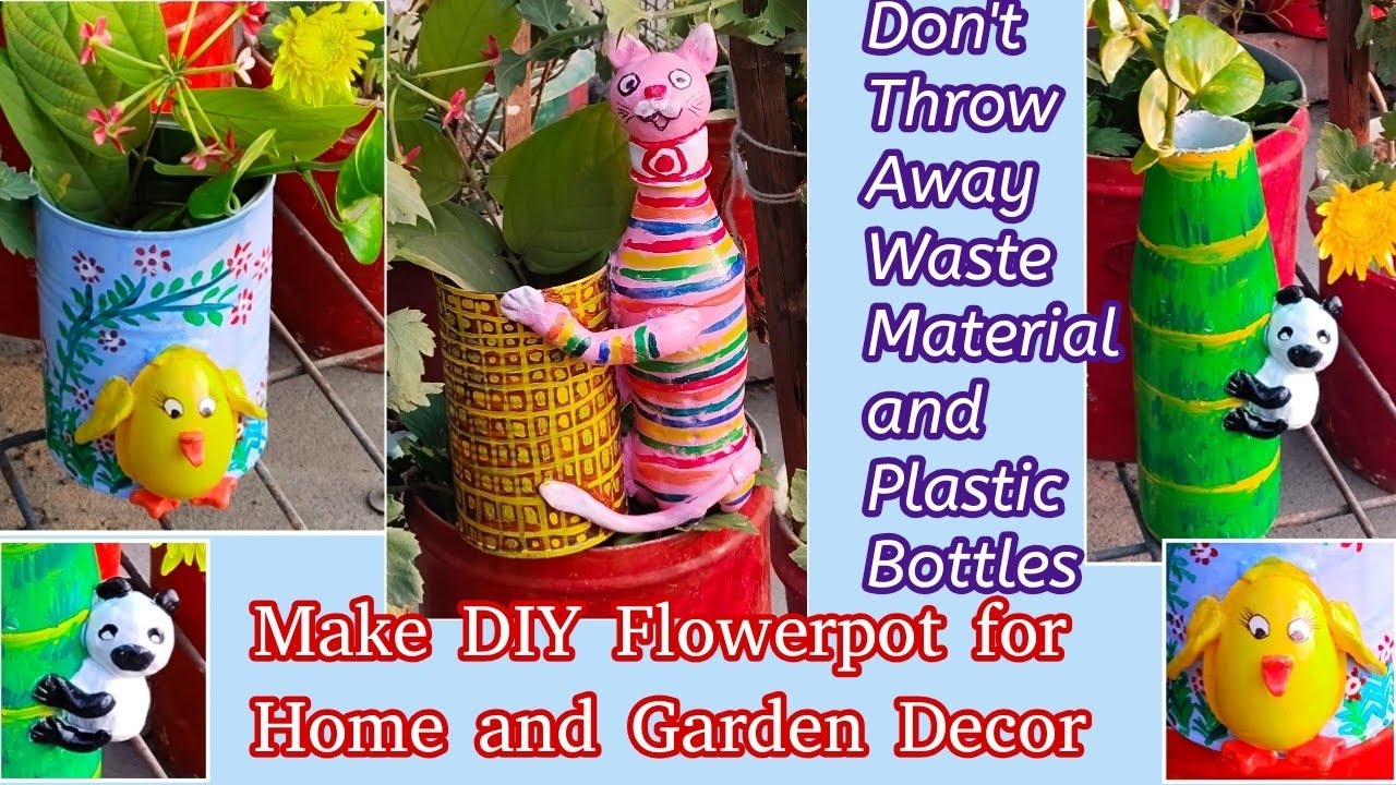 Waste Material Craft Ideas Easy Home Decoration//DIY Flowerpot//Garden Decor DIY Ideas 