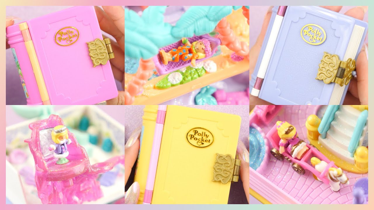 ✨SHOWCASE✨ Vintage Polly Pocket Enchanted Storybooks: Island, Snowland, Palace (1995)