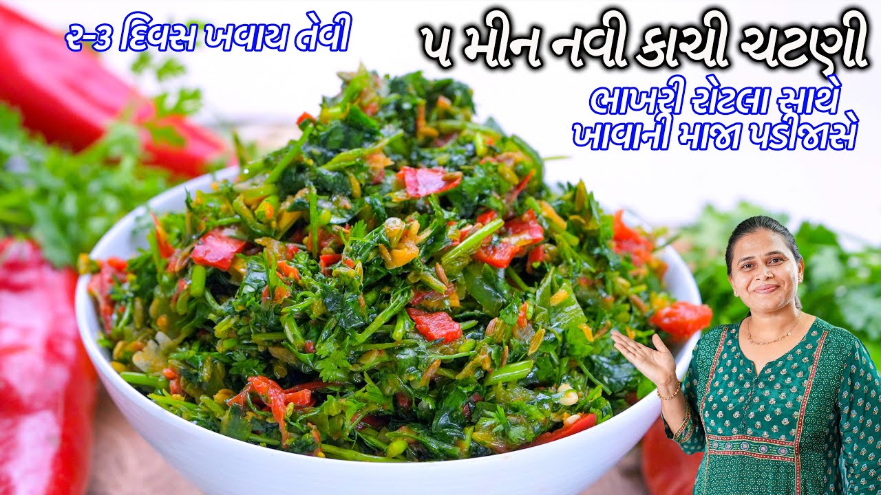 Kachi Chutney | Green Garlic chutney | ભાખરી રોટલા સાથે નવી કાચી ચટણી જમવાનો સ્વાદ બમણો કરી દે