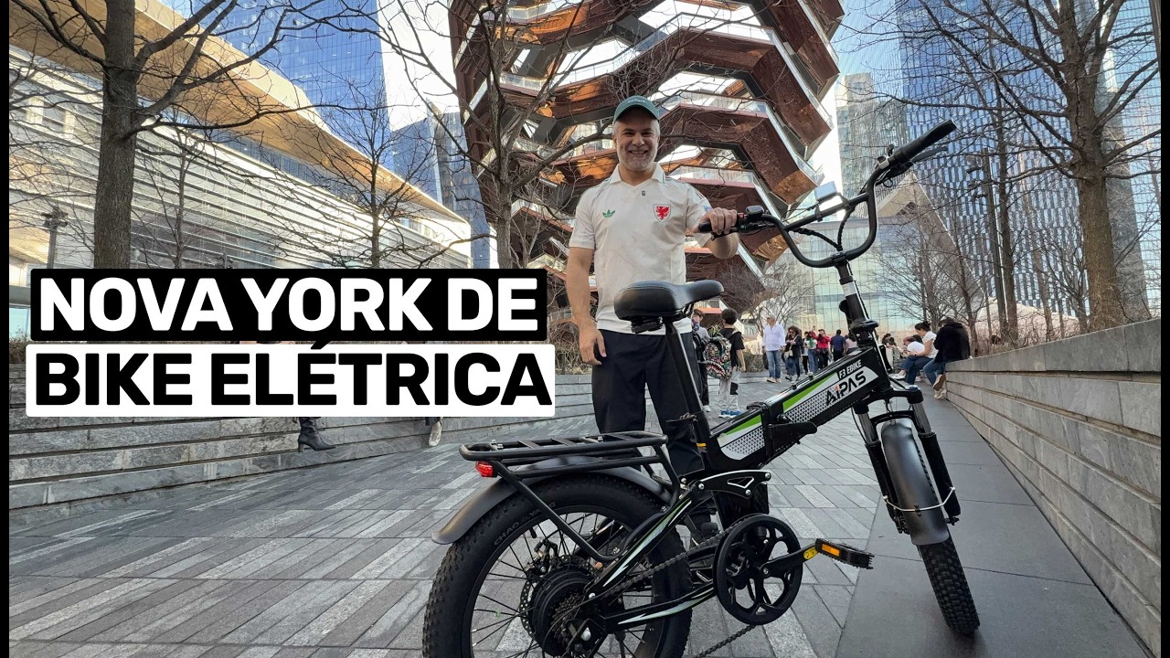 Explorando NOVA YORK DE BICICLETA elétrica. 🚲  Nova série no canal?