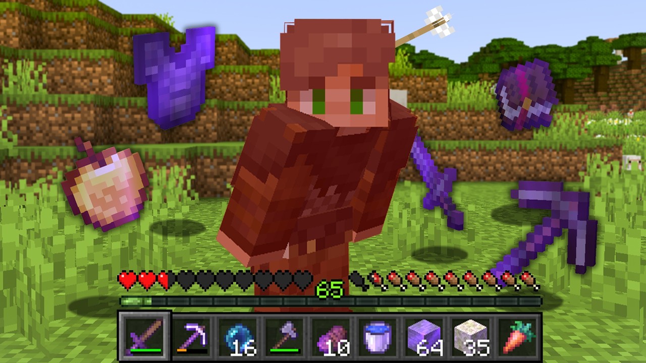 Minecraft, pero cada vez que sufro daño recibo encantamientos OP...
