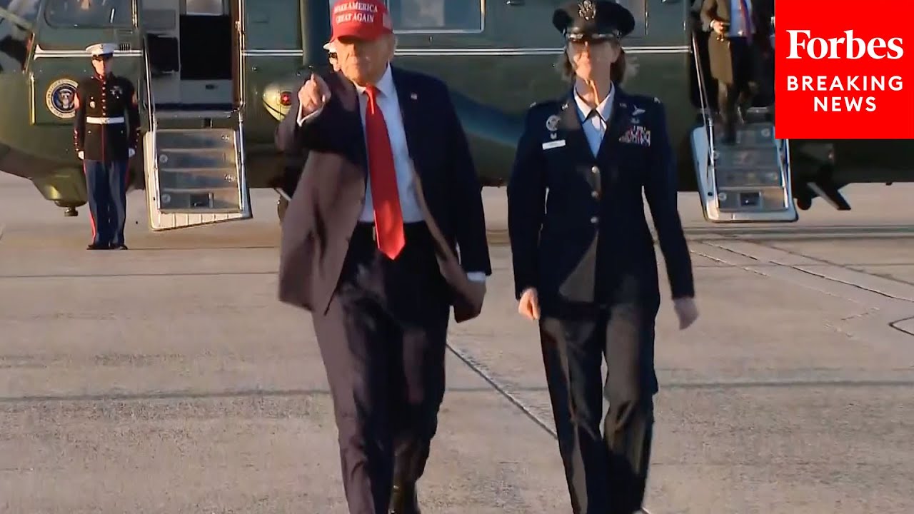 JUST IN: Trump Departs On Air Force One En Route To Palm Beach, Florida