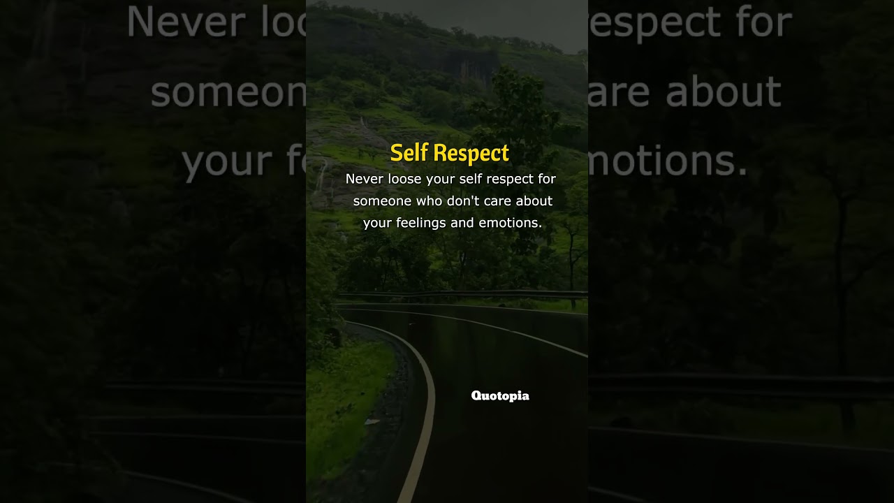 Never lose your self-respect for someone who doesnt value your emotions.#SelfRespect #KnowYourWorth💯