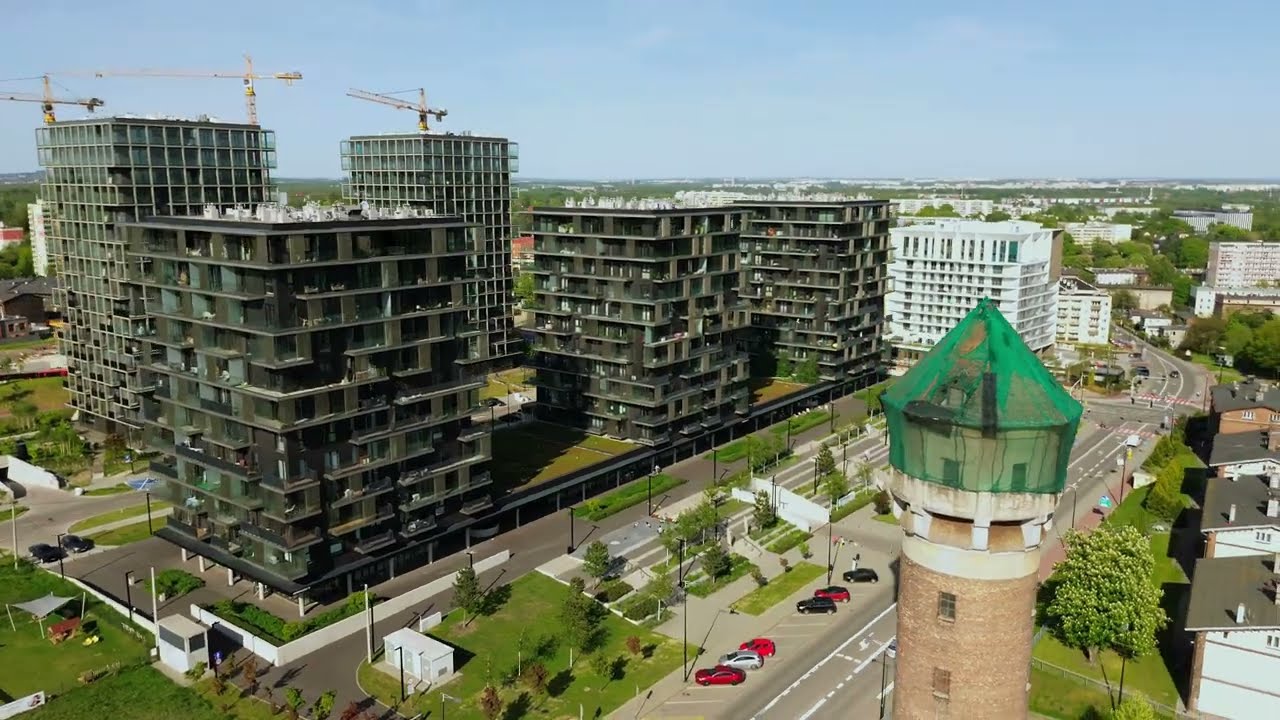 Przelot nad centrum - Katowice | Dron 4K