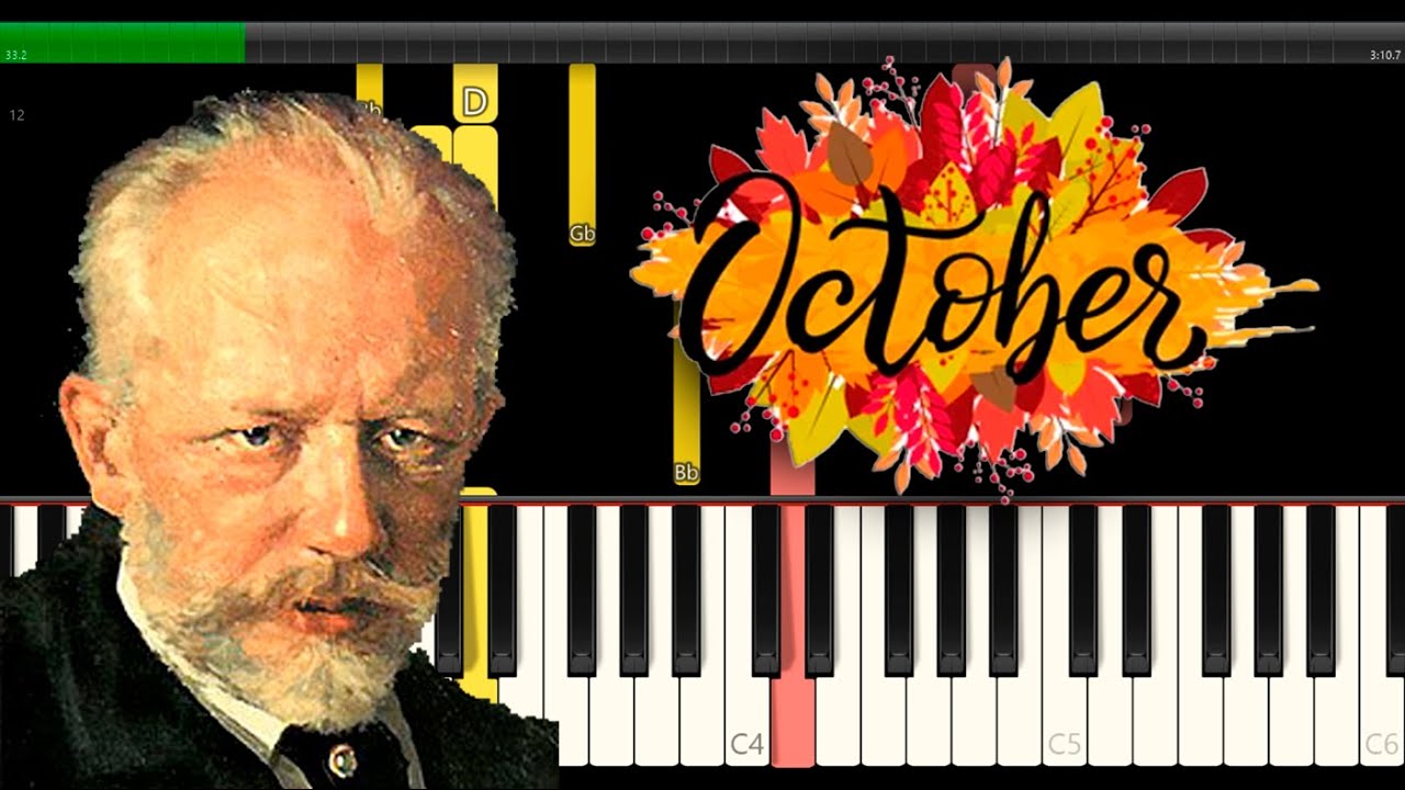Tchaikovsky - October - Autumn Song | FREE midi | Piano tutorial