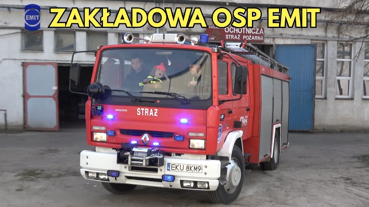 [Syrena] Wyjazd Alarmowy wozu GBA Renault Midliner z Zakładowej OSP Z.M.E EMIT S.A Żychlin