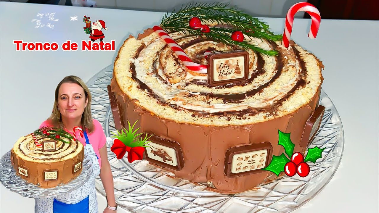 TRONCO DE NATAL! Um delicioso bolo para fazer no dia 25
