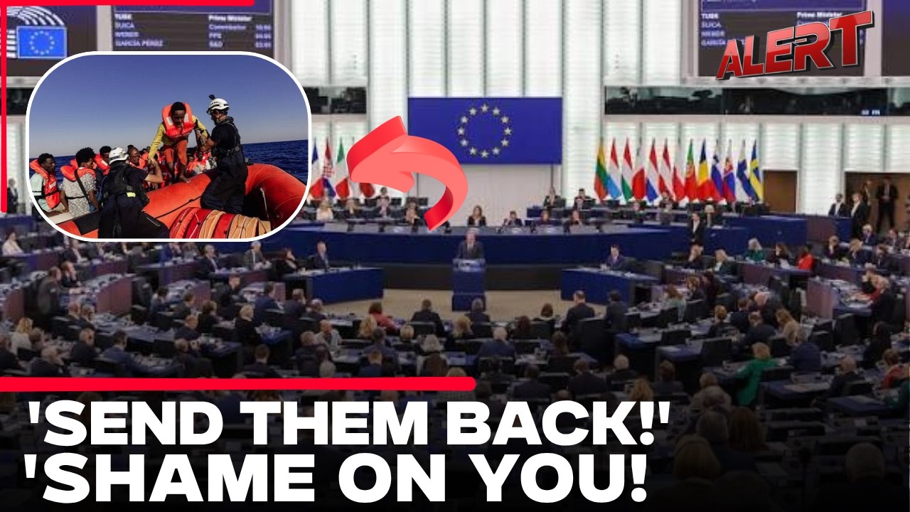 Скандирование &laquo;Отправить их назад&raquo; в Европарламенте после принятия антимиграционного закона