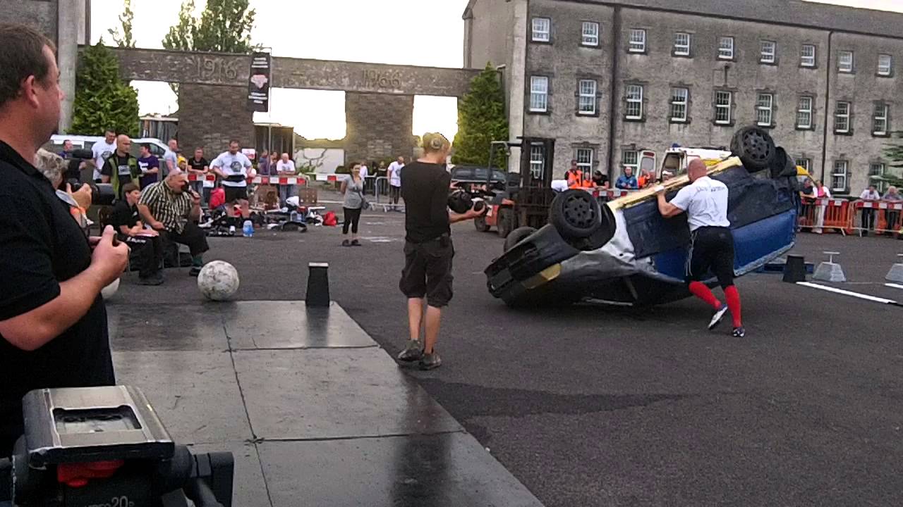 DANIEL GANNON IRELAND'S STRONGEST MAN 2013 CAR FLIPS