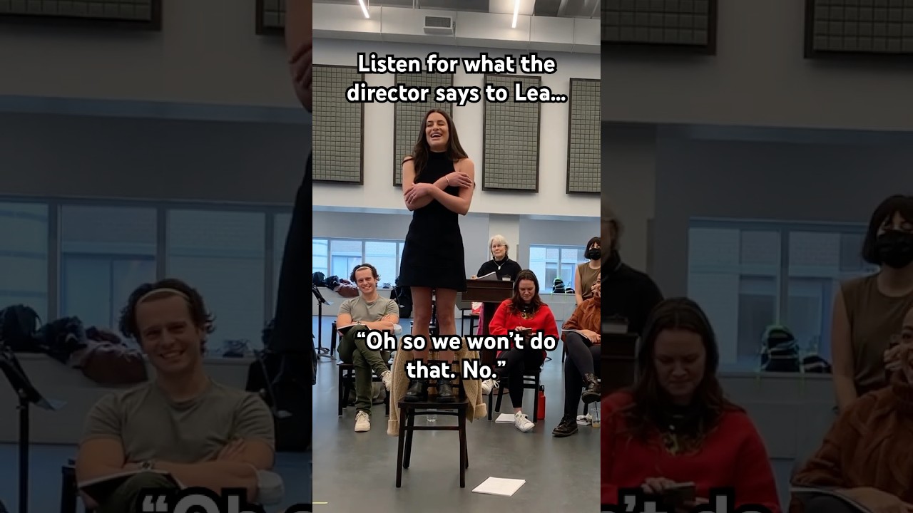 Lea can’t resist the urge to do her old choreo in the Reunion of Spring Awakening rehearsal 