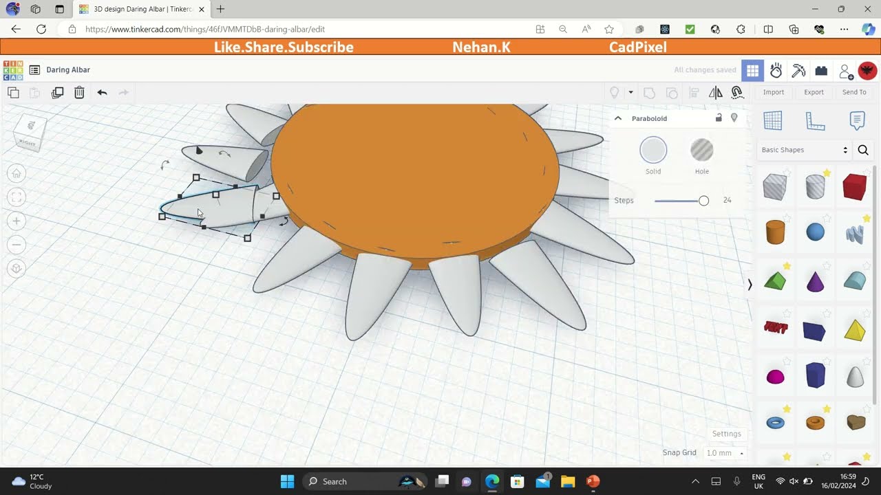 Simple Gear Design ( TinkerCAD )