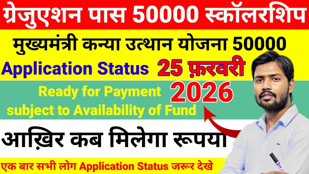 Graduation Pass Scholarship New Update 2026 | खाते में पैसा। मुख्यमंत्री कन्या उत्थान योजना 2026