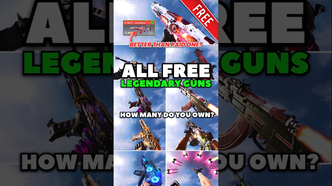 All Free Mythic & Legendary guns in CODM