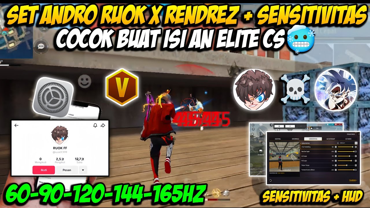 SET ANDRO RUOK X RENDREZ 60HZ 👽🔥 SENSITIVITAS FF AUTO HEADSHOT 2025 SETELAH UPDATE || WORK SEMUA HP