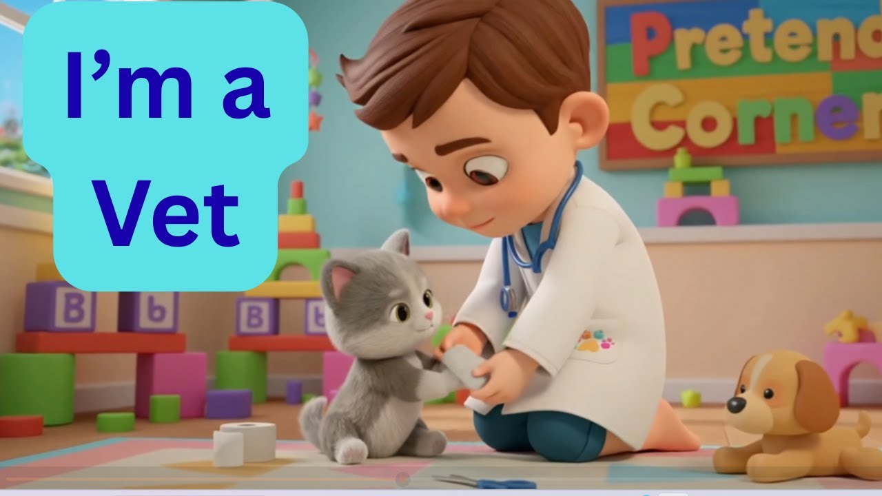 Today I’m Pretending to Be a Vet 🐾 | Toddler Roleplay Song | Jumping Jellyfish
