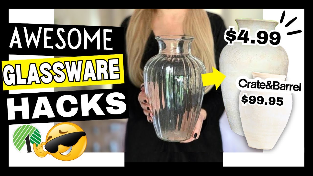 ALL NEW Glassware Thrift Store Makeovers | Crate & Barrel | Dollar Tree DIY