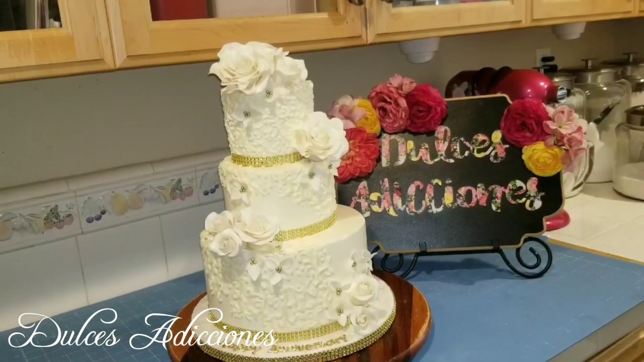 #202 Pastel de buttercream para boda ó aniversario