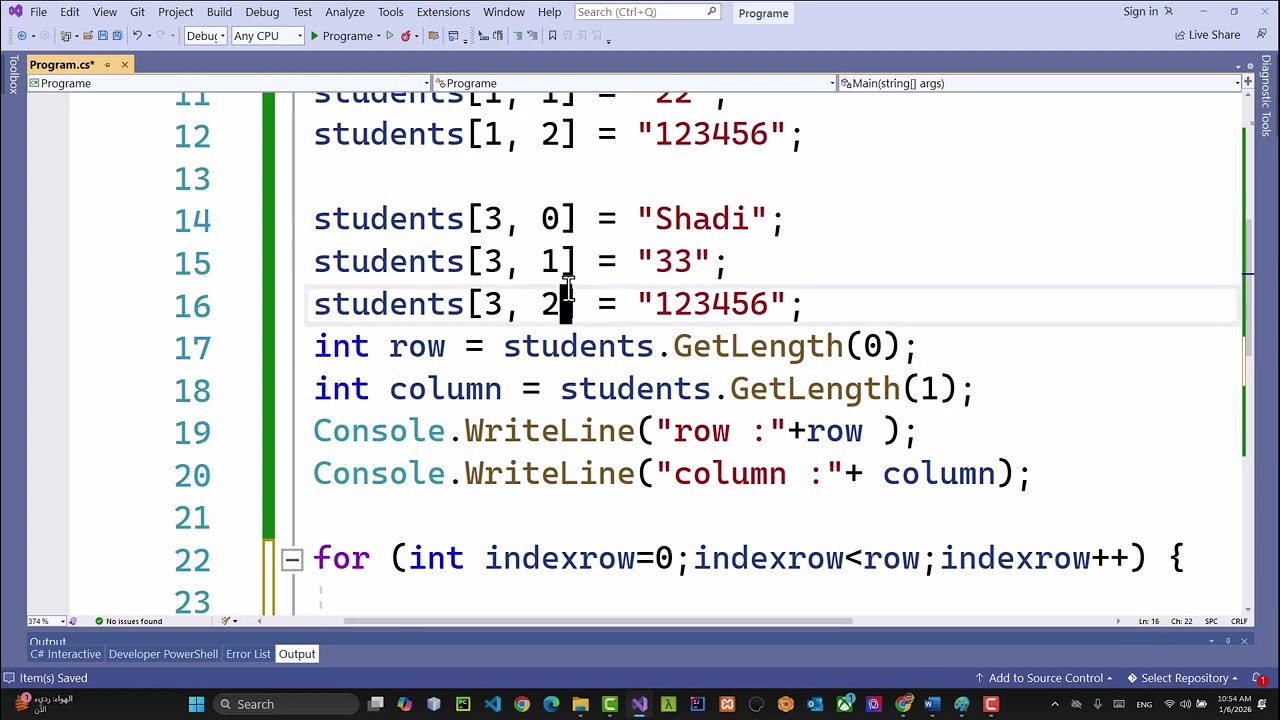 Lecture 8 – C# Programming – Array TwoDimension