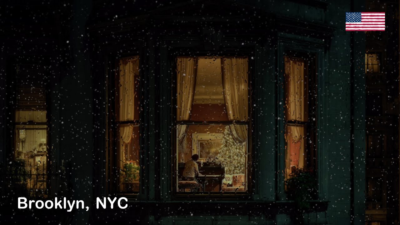 🌧️ Rain + Snow + Ambient Piano Sounds — Cozy Winter Window Ambience for Sleep & Relaxation