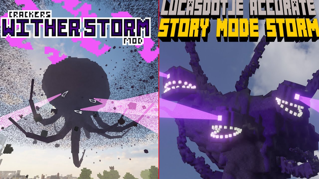 Cracker's Wither Storm Mod VS LucasDotje's Accurate Story Mode Storm (Model Comparison)