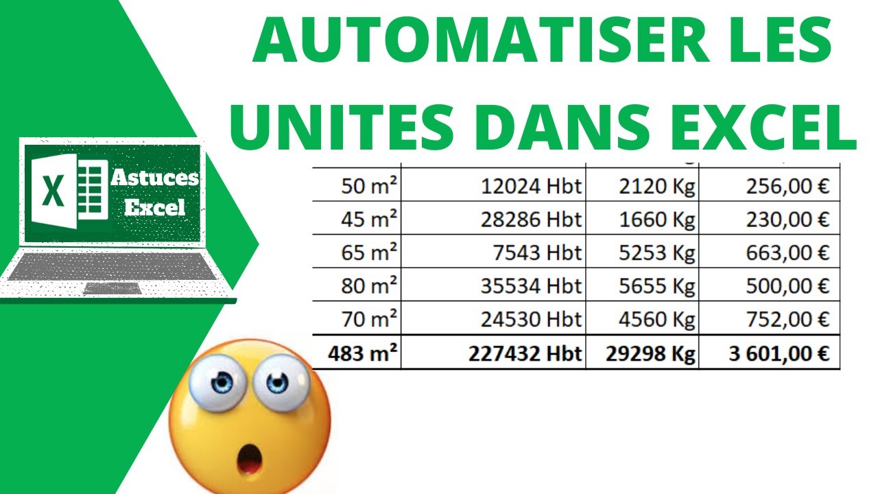 comment mettre des unités automatiquement sur vos données Excel