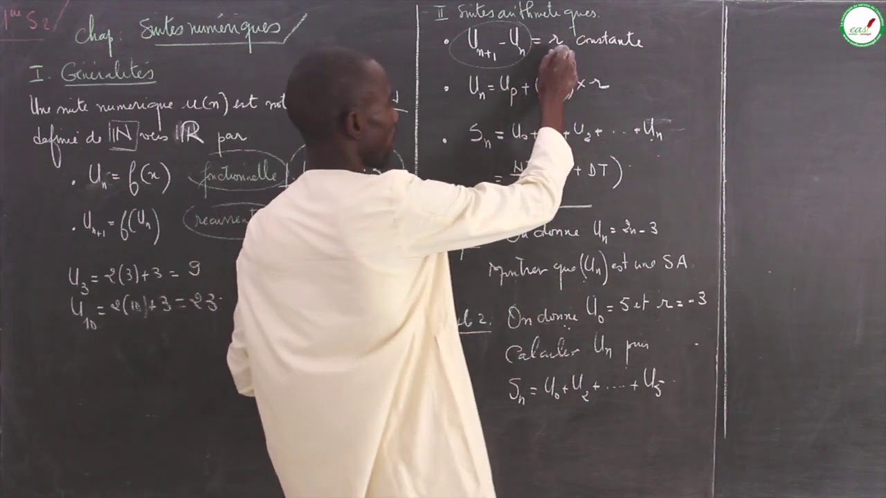Cours - Première S - Mathématiques : Suites numériques / Généralités / M. Boye