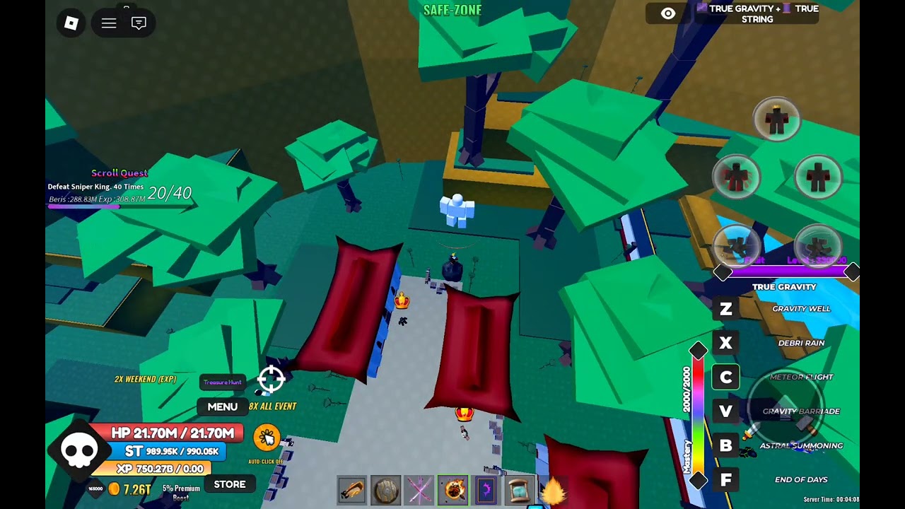 True gravity showcase in one fruit simulator