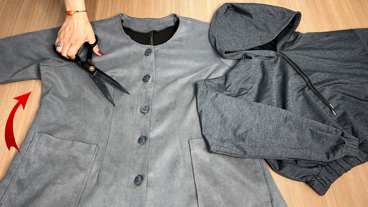 ✅💥 [DIY]Fantastic tutorial!don't throw away old winter clothes♻️turn them into beautiful sweatshirts
