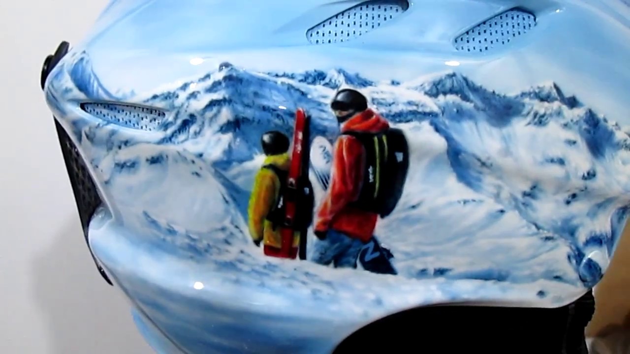 Winter Landscape Airbrush Painting | Ski Helmet | by Igor Amidzic