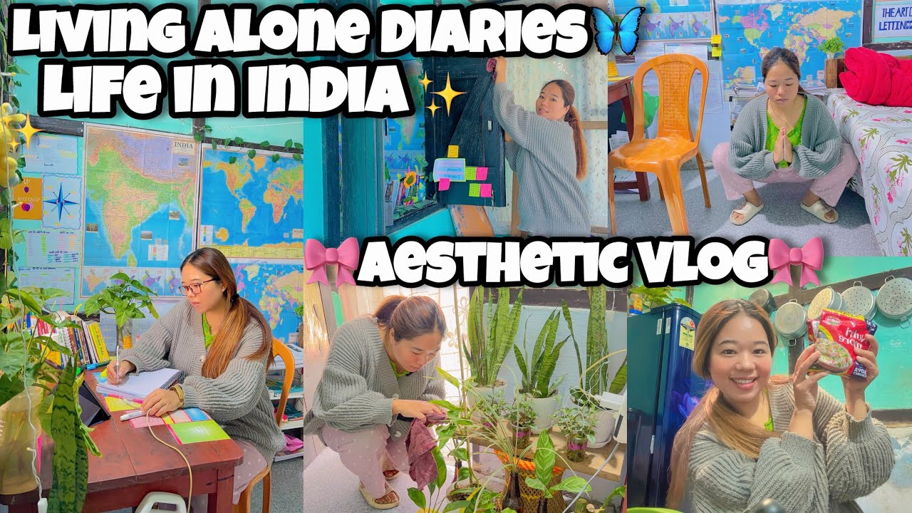 Cold Rainy Day Routine |Living Alone in INDIA VLOG🦋AESTHETIC VIDEO🎀