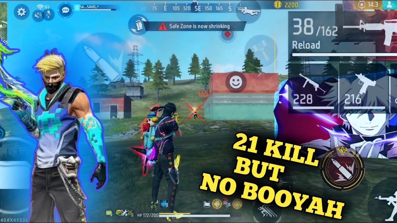 21 KILLS BUT NOT BOOYAH FREE FIREUNSTOPPABLE GAMEPLAY...