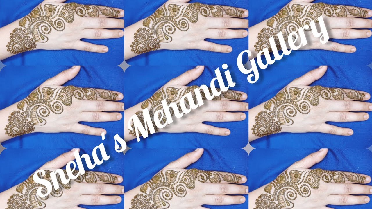 Simple Short Mehndi Designs || Backhand Arabic Henna || Sneha's Mehandi Gallery Day6