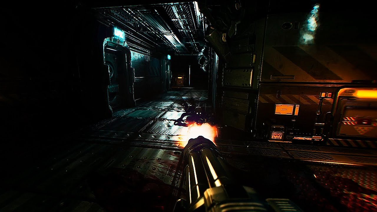 Aggressive gameplay DOOM 3 [ Realistic Ultra Graphics MOD ] - ПУЛЕМЕТ Max-2