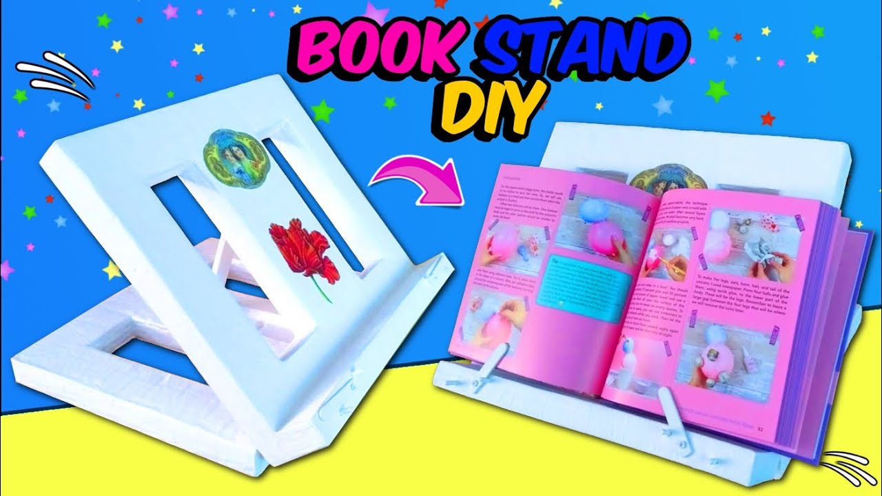 How to make a BOOK STAND with cardboard - Crafts with recycled materials