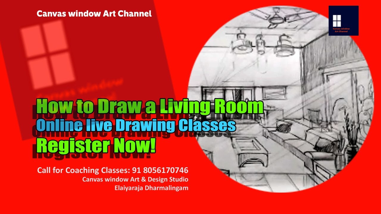 How to Draw a Living Room_Online Live Drawing Classes | NID NIFT JEEBArch UCEED CEED | Register Now!