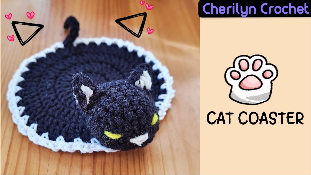 How to Crochet: Cat Coaster 3D (Cute Animal Coaster 01)