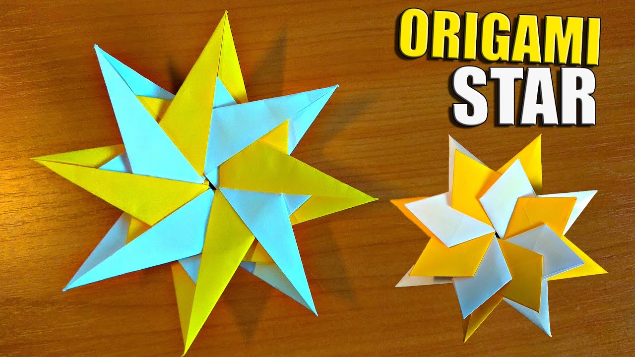 DIY How To Make Modular Origami (8 point) Star Easy