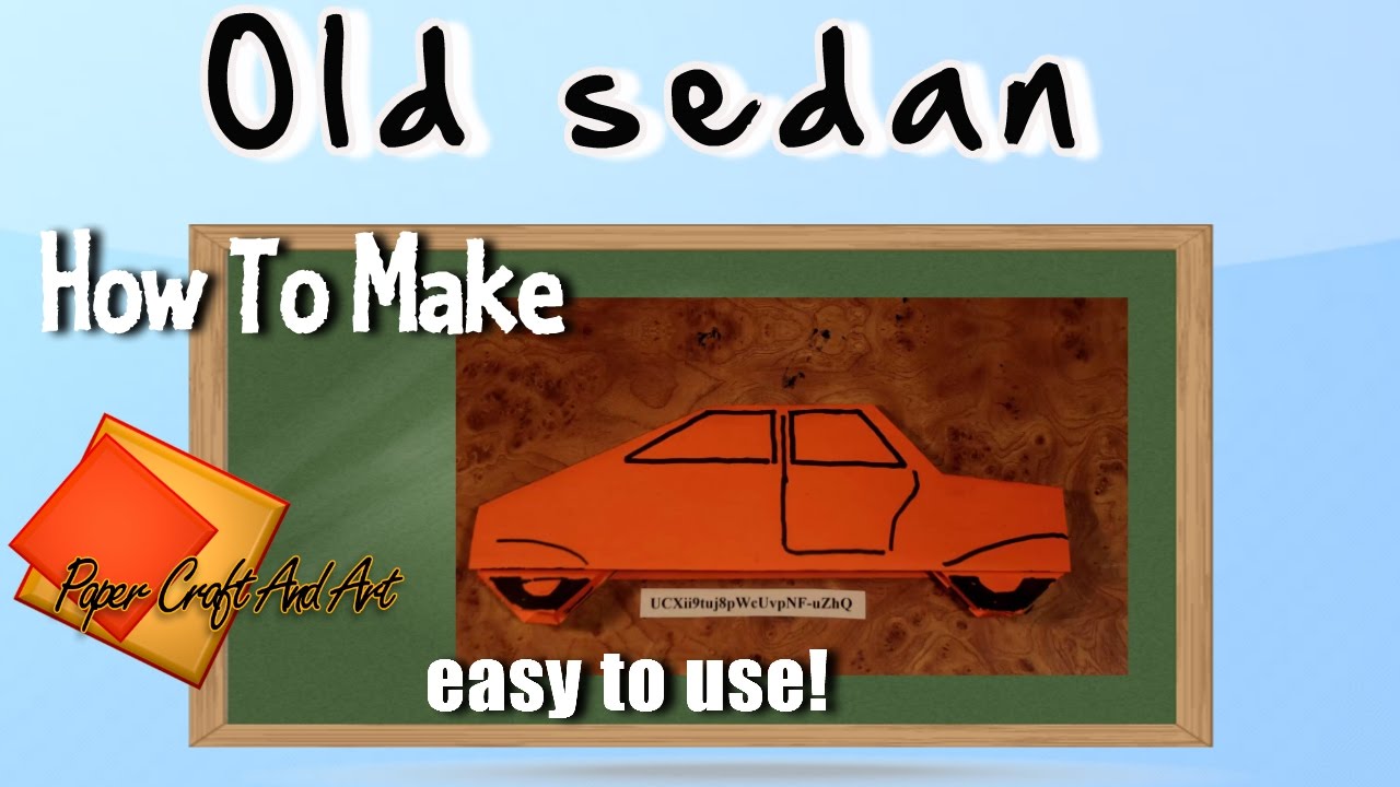 Old sedan. origami car. old ford sedan.