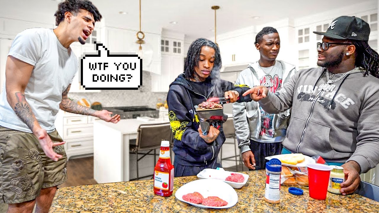COOKING My Friends BURGERS On An IRON To See Their Reaction..*THEY WENT OFF*
