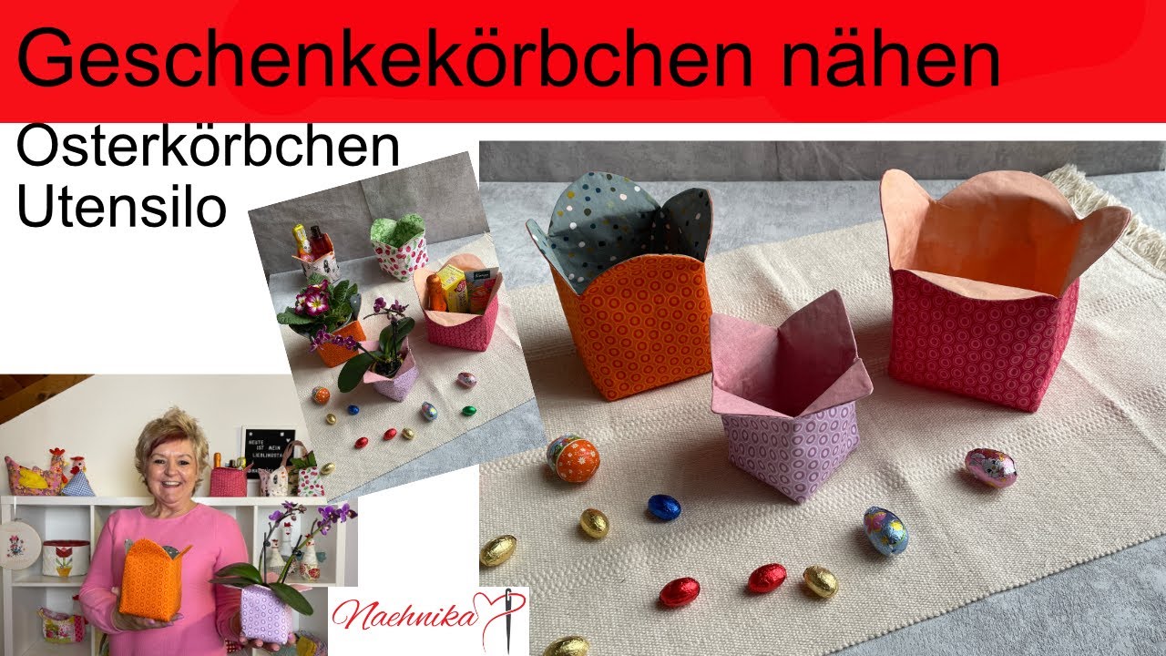 In weniger als 10 Minuten ein Osterkörbchen/Geschenkekörbchen/Utensilo nähen👍