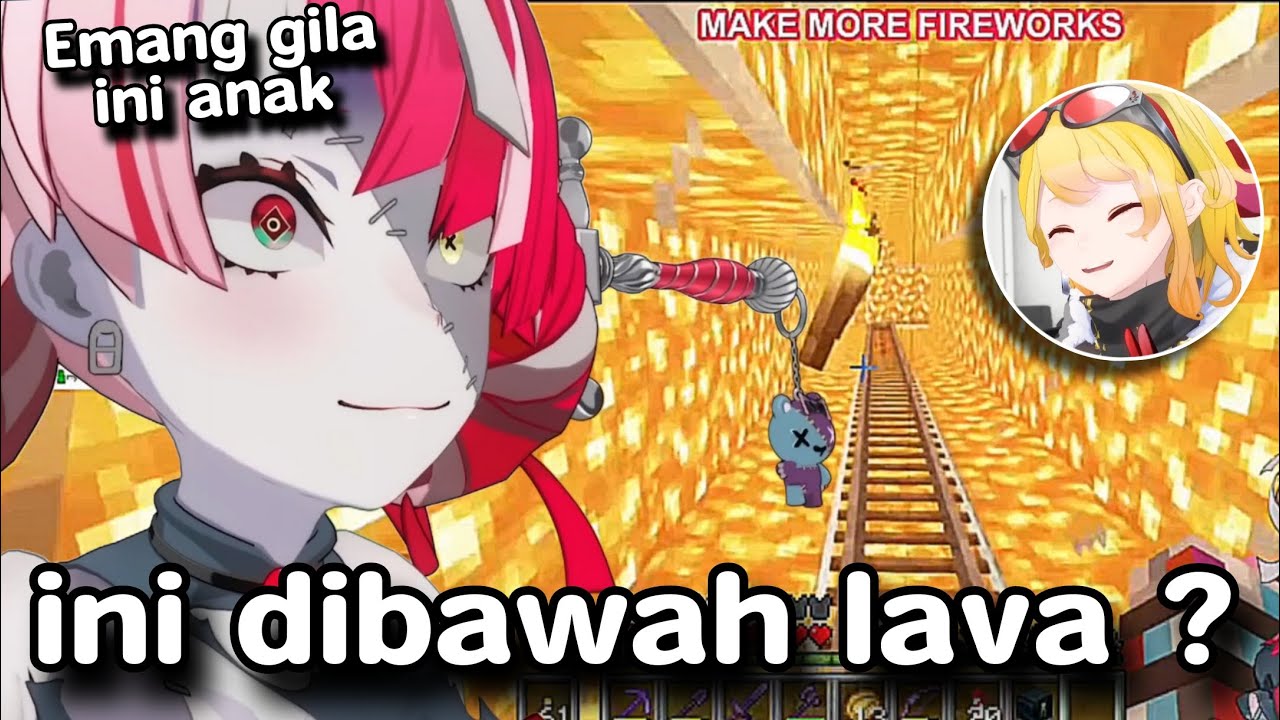 Ollie sampai ngatain Kaela gila karena bikin jalan creeper farm di bawah lava wkwkw 🤣
