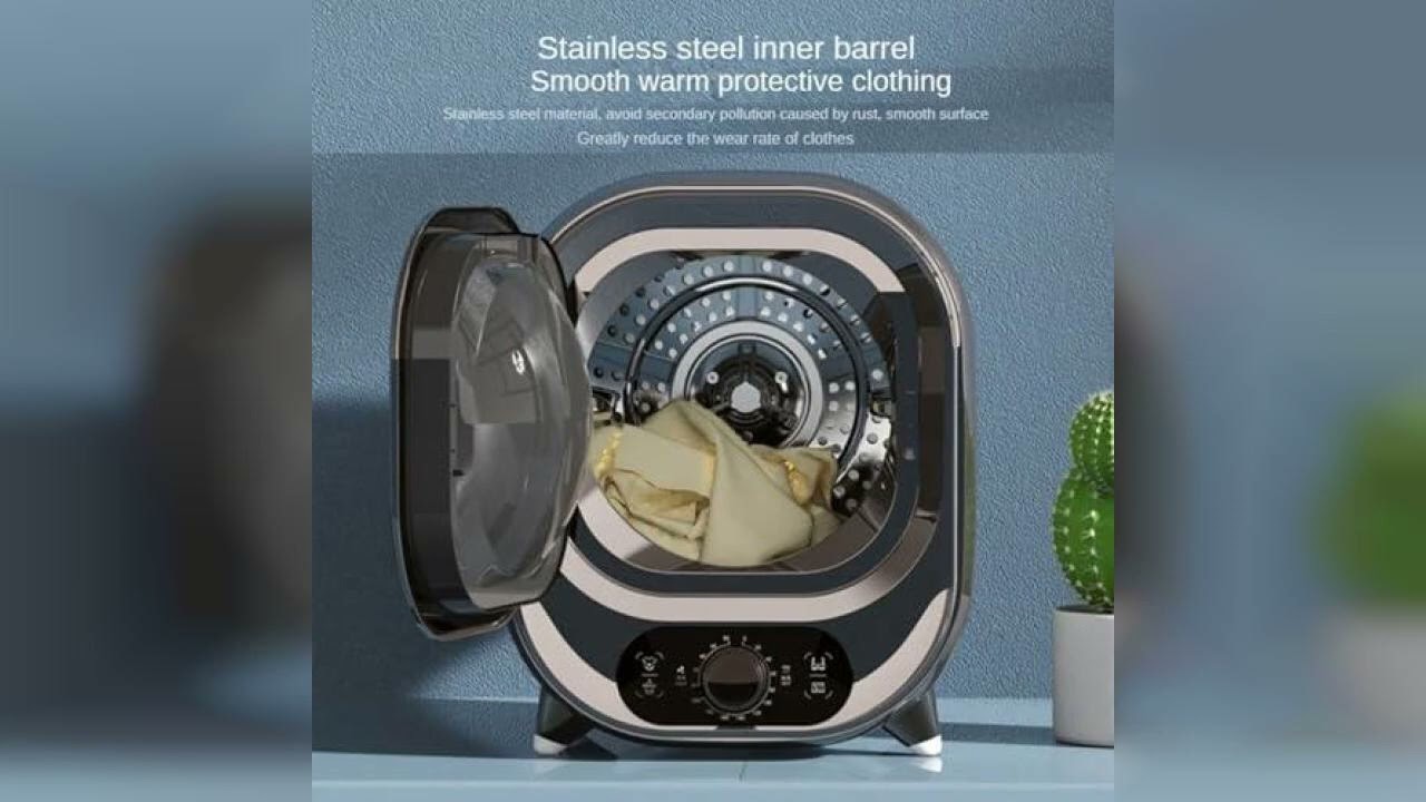 Review: Compact 0.8KG Mini Tumble Dryer - 300W Vented Drum with Stainless Steel Liner, 180-Min...