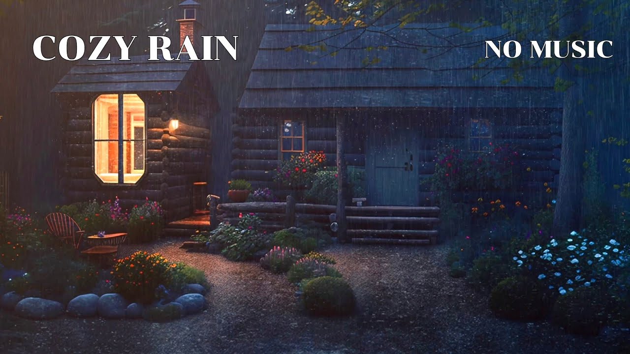 ASMR Rain 🌧️ Night Cabin Rain Ambience | No Thunder • No Music (4 Hours)