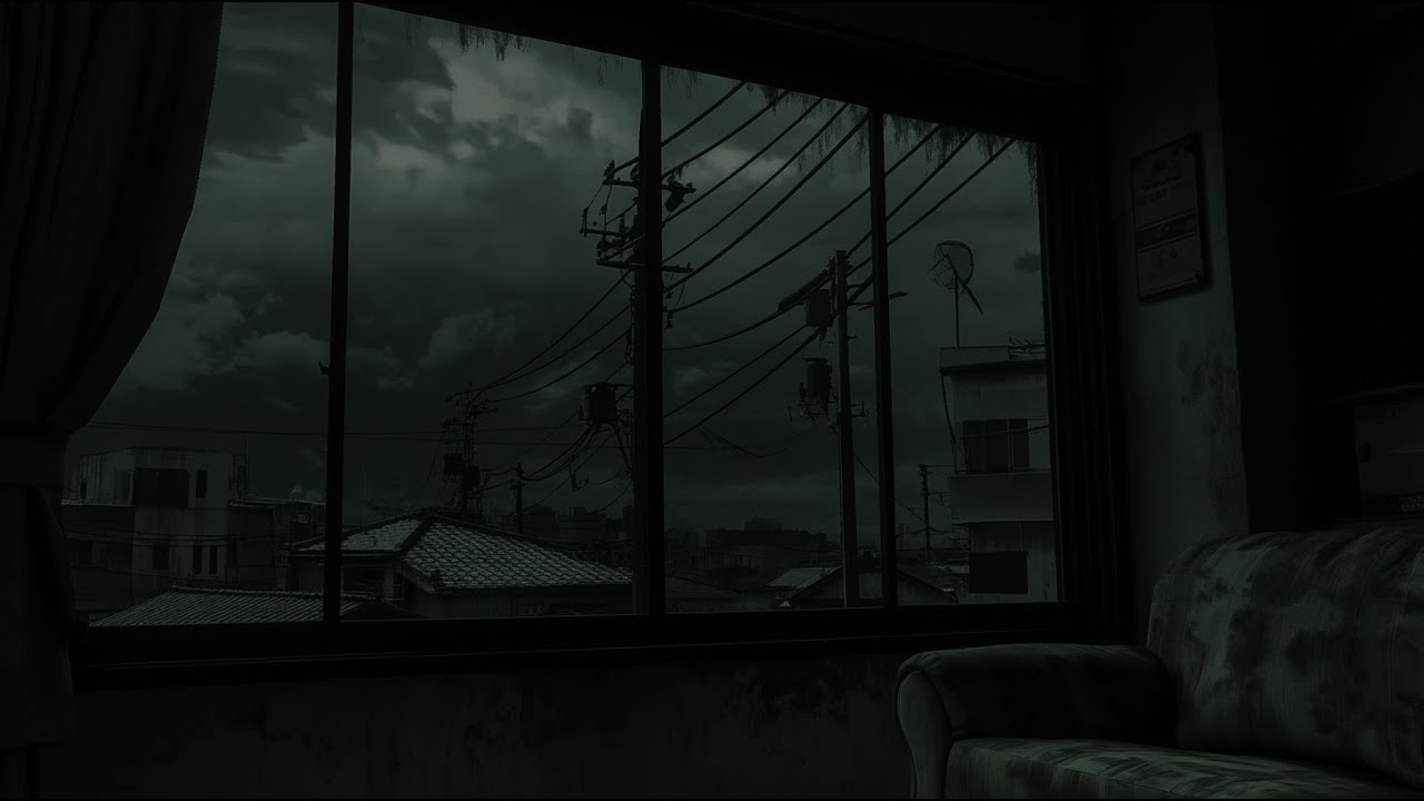 An Old Crumbling House in Town | A Stormy Night, with Thunder Echoing Through the Room 💤