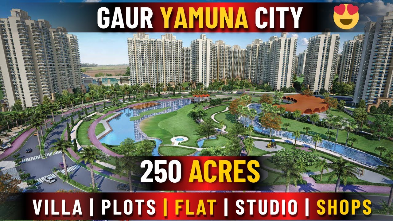 Gaur Yamuna City  Project Tour   | plots ,Villas, Flats ,Studios | | Near  Airport | Readt -To-Move 
