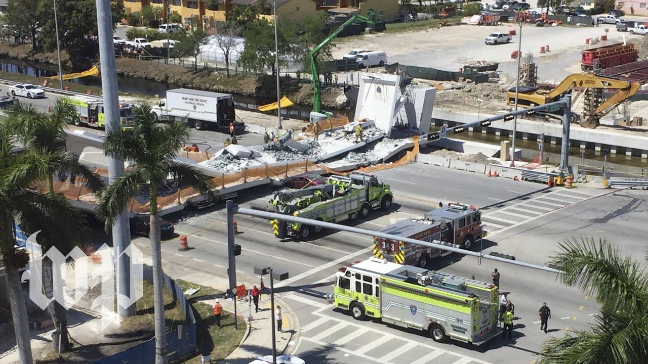 Official: Eight vehicles crushed in Miami area pedestrian bridge collapse