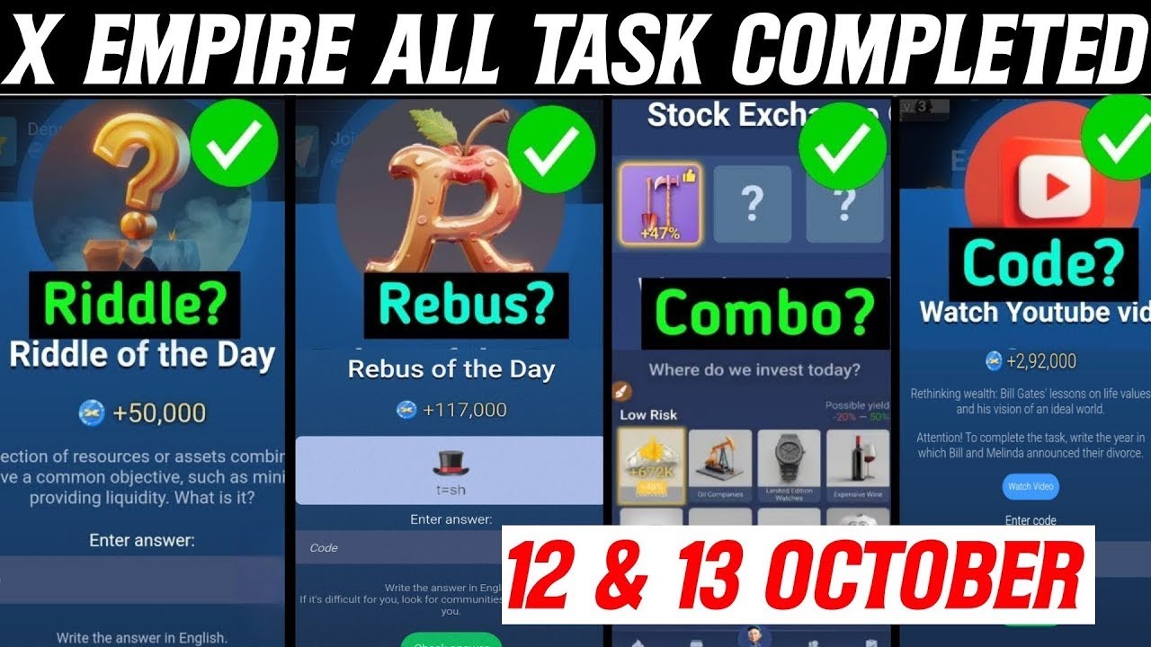 X Empire Investment Fund Today 12-13 October | Musk Empire Daily Combo | X Empire Investment Today