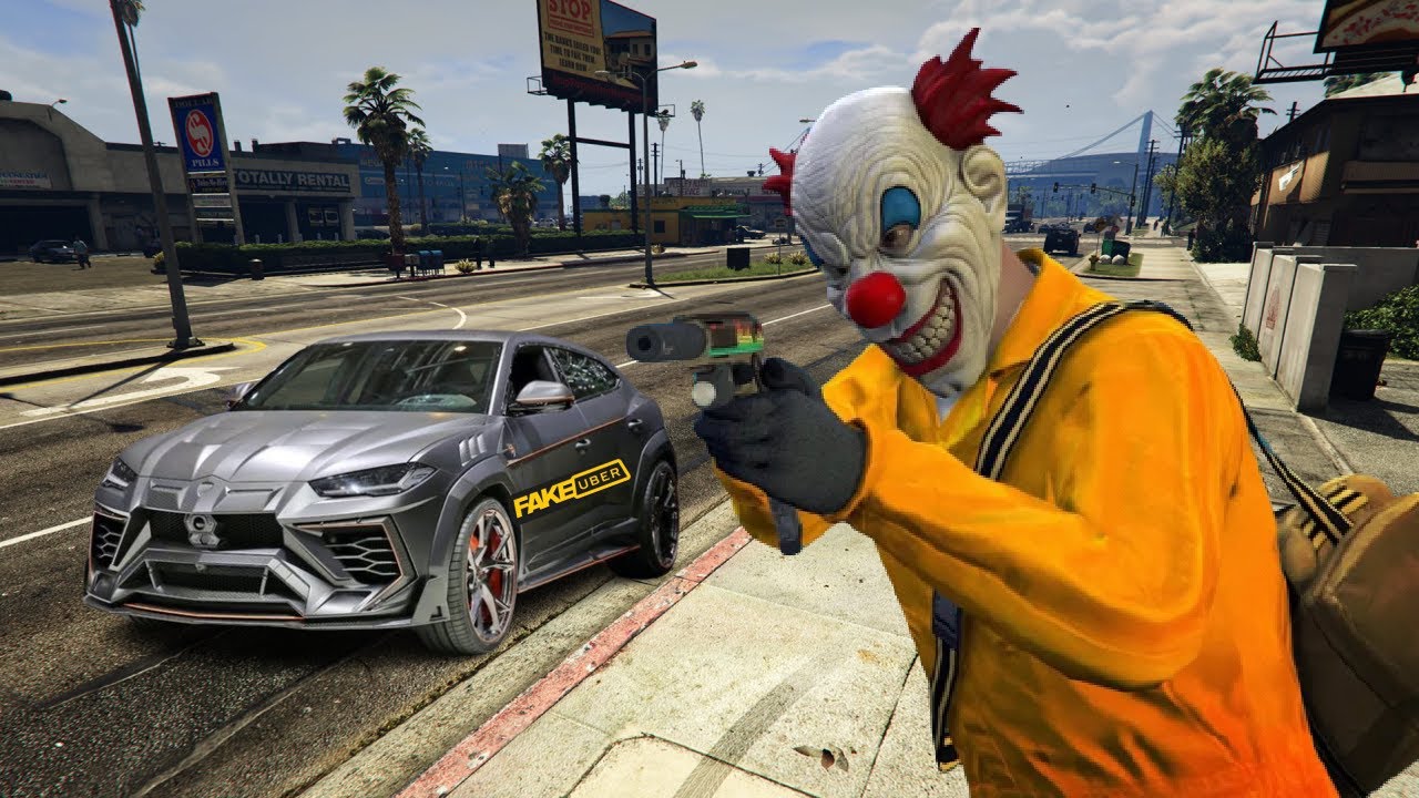 Clownul Este Mercenar Cu Fake Uber prin Oras